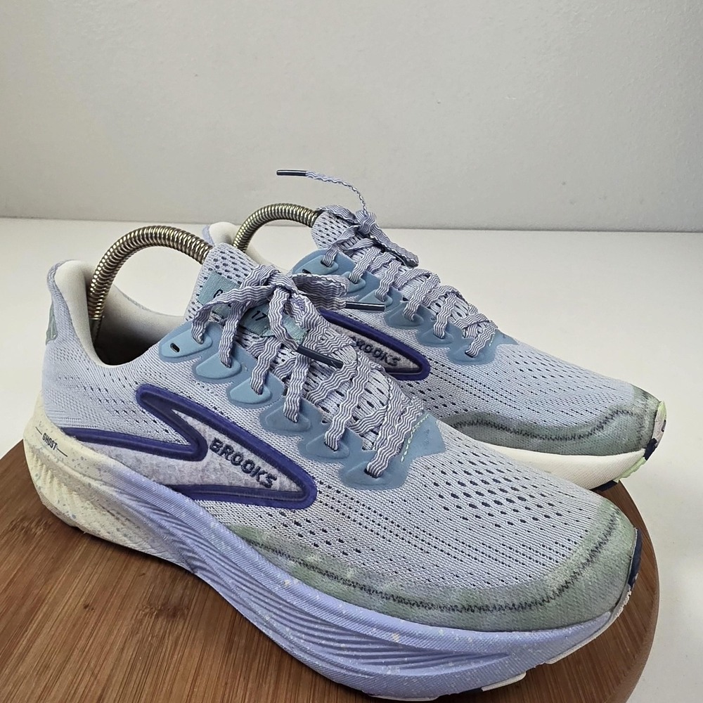 Brooks Ghost 17 Shoes Mens Size 8.5 Blue Mesh Running Sneakers 1104421D412 - Picture 6 of 16